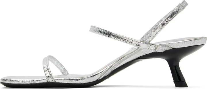 ANINE BING Silver Hilda Heeled Sandals - Image 3