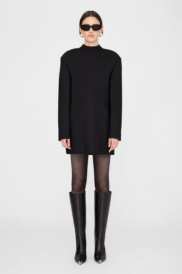 ANINE BING Tall Nina Boots With Metal Toe Cap in Black - Image 3
