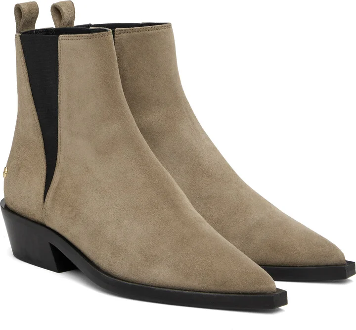 ANINE BING Taupe Bekah Flat Boots - Image 4