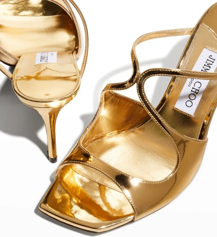 Anise Metallic Leather Slide Sandals - Image 2