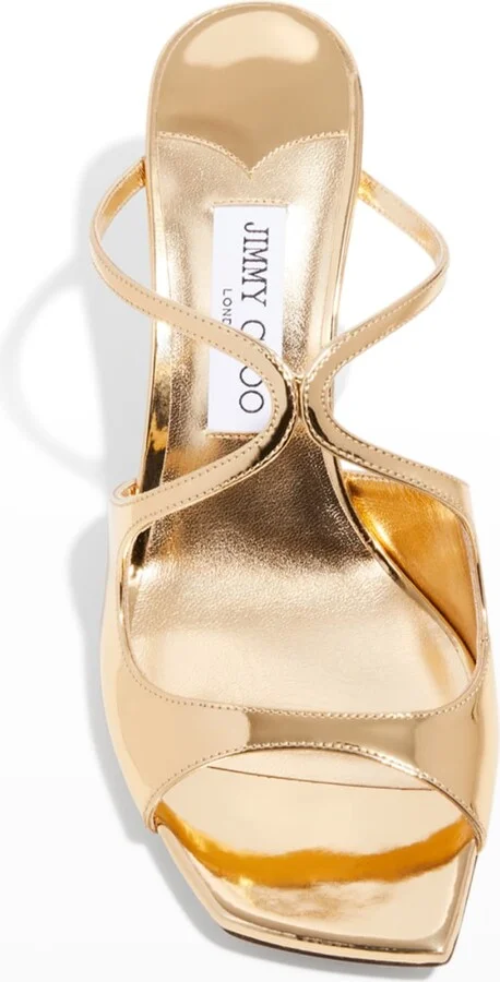Anise Metallic Leather Slide Sandals - Image 4