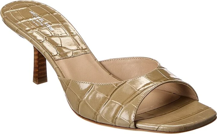 Anita Runway Croc-Embossed Leather Sandal