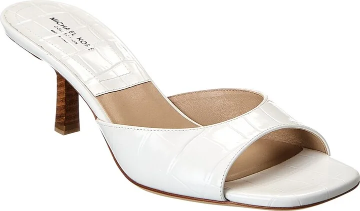 Anita Runway Croc-Embossed Leather Sandal