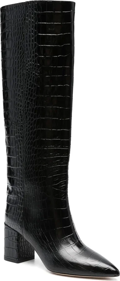 Anja 70mm crocodile-embossed boots - Image 2