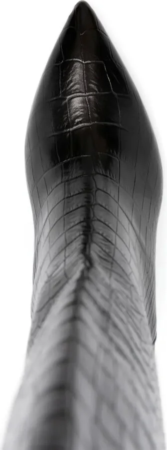Anja 70mm crocodile-embossed boots - Image 4