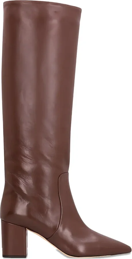 Anja 70MM leather block-heel boots