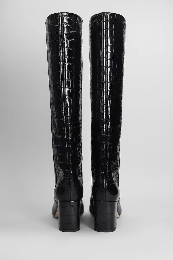 Anja Boot 70 High Heels Boots In Black Leather - Image 4