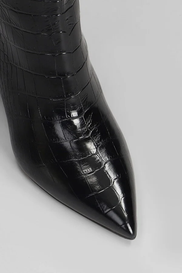 Anja Boot 70 High Heels Boots In Black Leather - Image 5