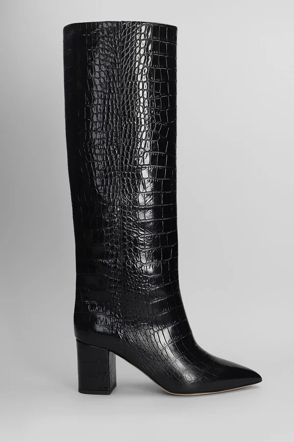 Anja Boot 70 High Heels Boots In Black Leather