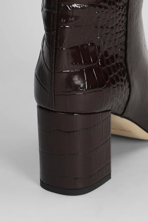 Anja Boot 70 High Heels Boots In Dark Brown Leather - Image 5