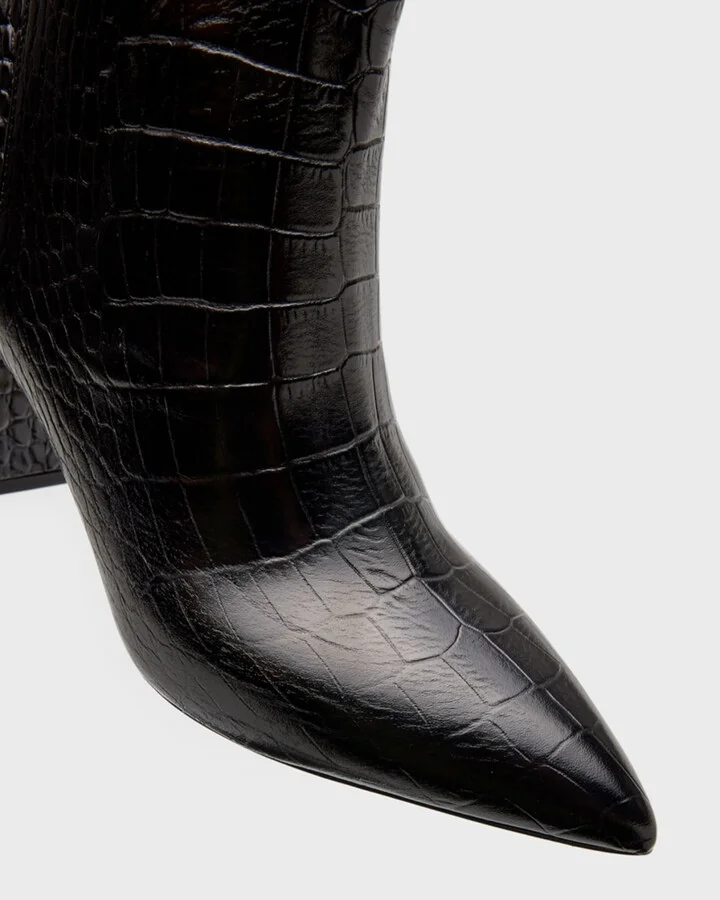 Anja Croco Block-Heel Knee Boots - Image 5