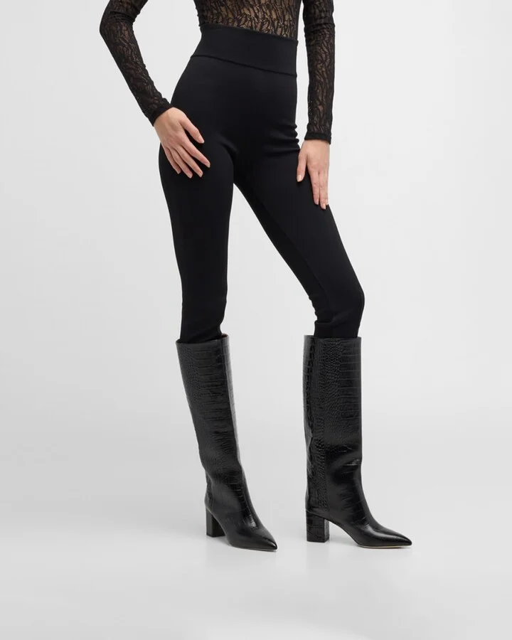 Anja Croco Block-Heel Knee Boots - Image 6