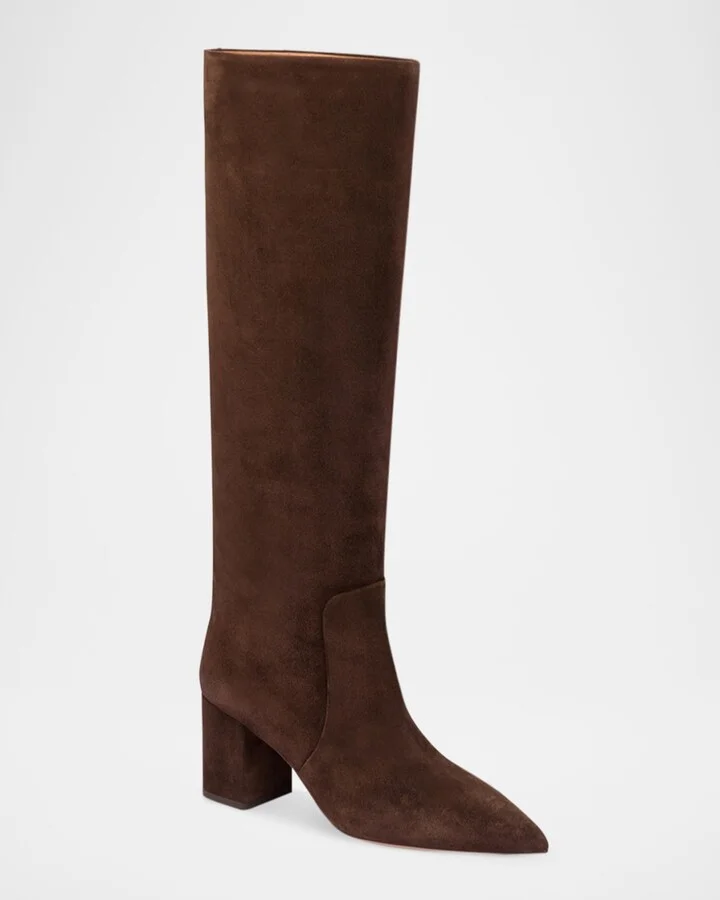 Anja Suede Knee-High Boots - Image 8