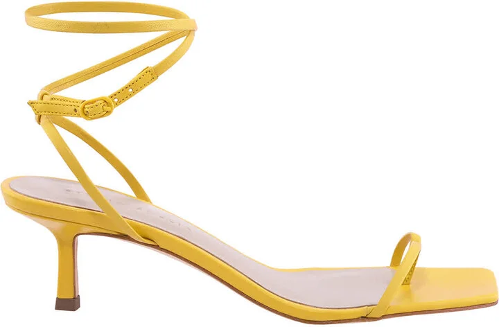 Ankle Bind 50 Entwined Leather Sandals In Turmeric