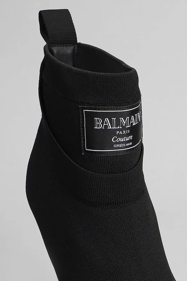 Ankle Boot High Heels Ankle Boots In Black Cotton - Image 5