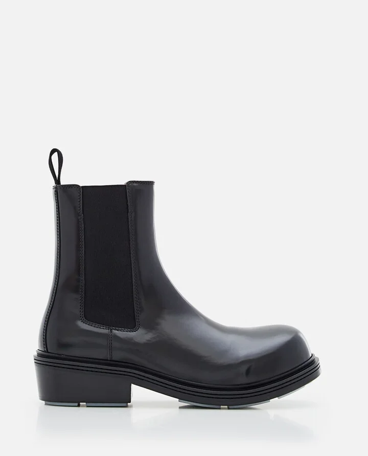 Ankle Boot Leather Gloss Vinyl