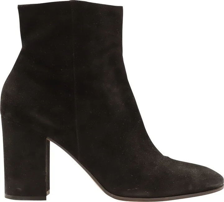 Ankle Booties in Black Suede
