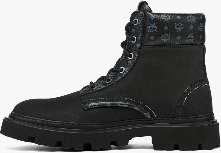 Ankle Boots in Nubuck and Monogram Print Leather - Image 6