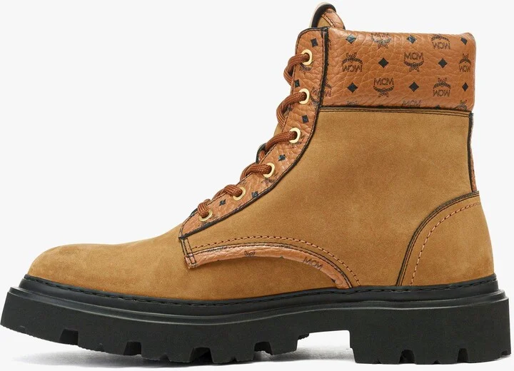 Ankle Boots in Nubuck and Monogram Print Leather - Image 10
