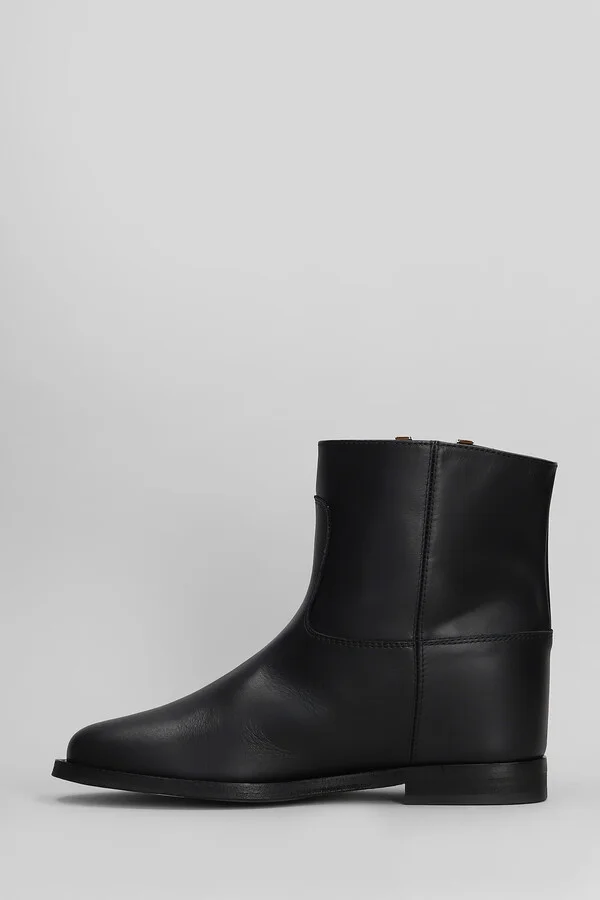 Ankle Boots Inside Wedge In Black Leather - Image 3