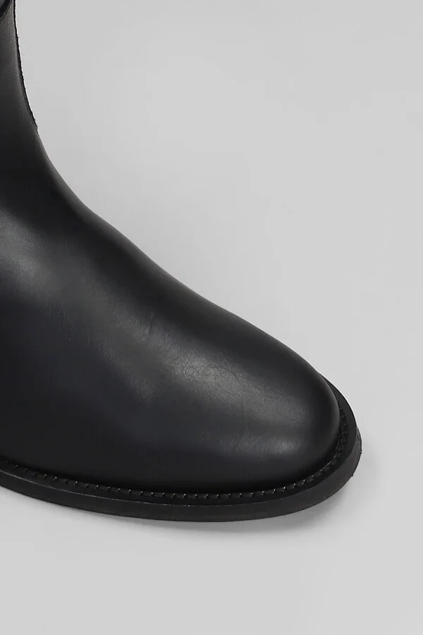 Ankle Boots Inside Wedge In Black Leather - Image 5