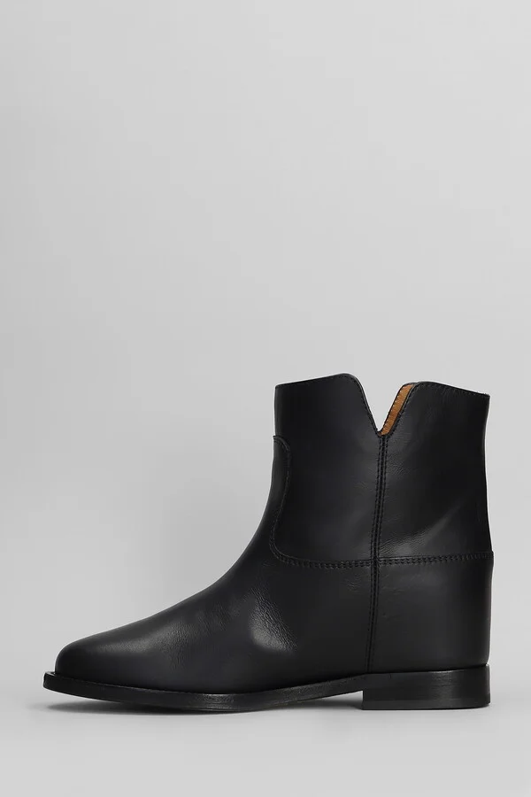 Ankle Boots Inside Wedge In Black Leather - Image 3