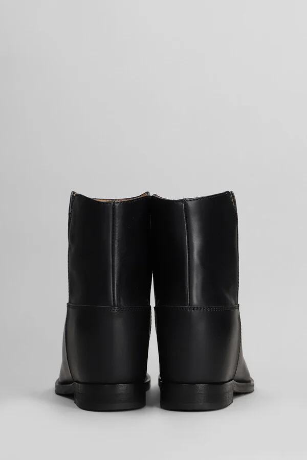 Ankle Boots Inside Wedge In Black Leather - Image 4