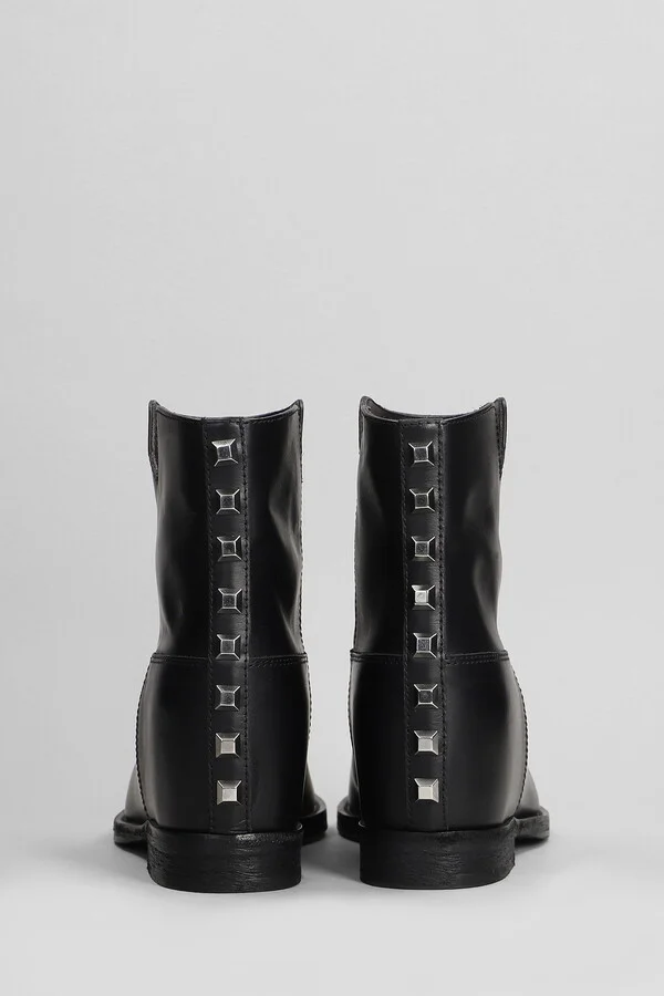 Ankle Boots Inside Wedge In Black Leather - Image 4