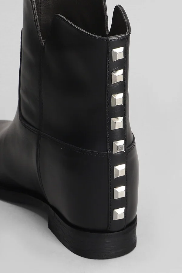Ankle Boots Inside Wedge In Black Leather - Image 5
