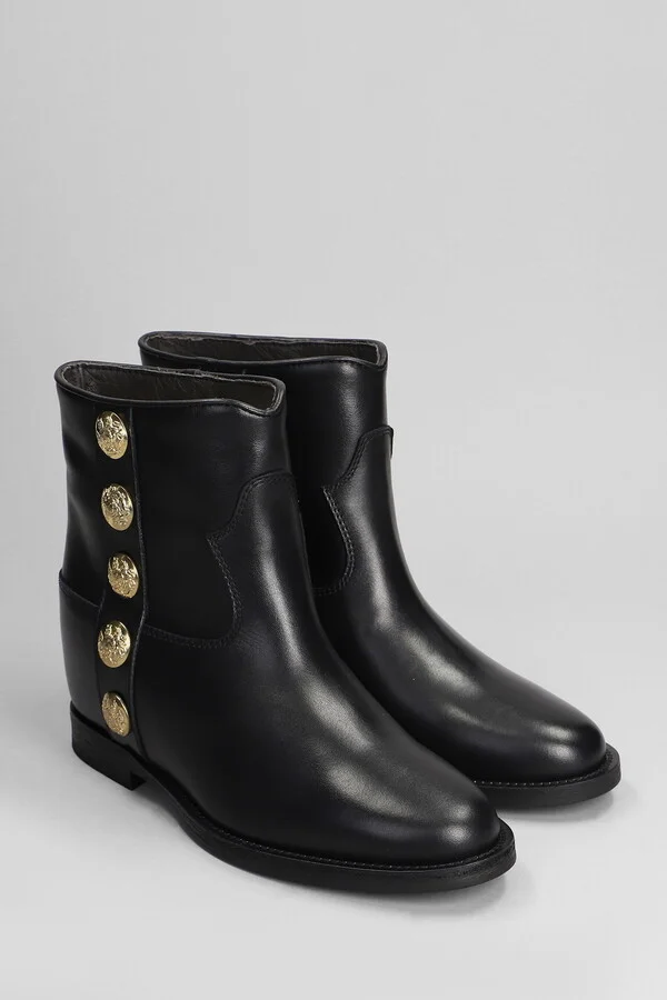 Ankle Boots Inside Wedge In Black Leather - Image 2