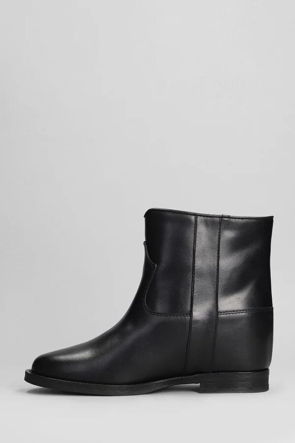 Ankle Boots Inside Wedge In Black Leather - Image 3