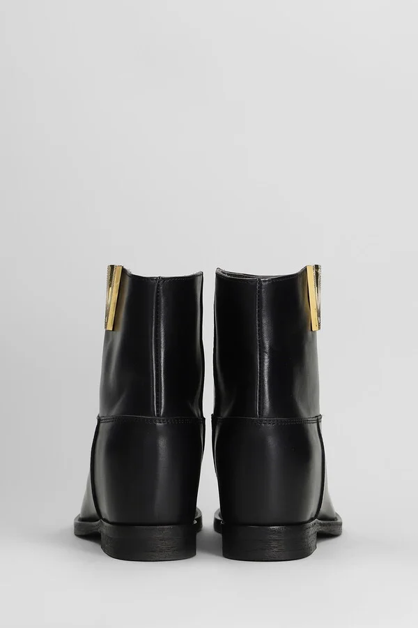 Ankle Boots Inside Wedge In Black Leather - Image 4