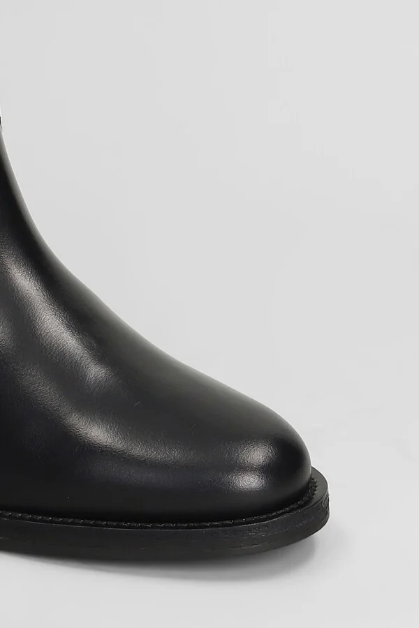 Ankle Boots Inside Wedge In Black Leather - Image 5
