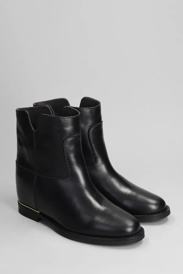 Ankle Boots Inside Wedge In Black Leather - Image 2