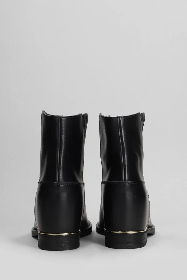 Ankle Boots Inside Wedge In Black Leather - Image 4