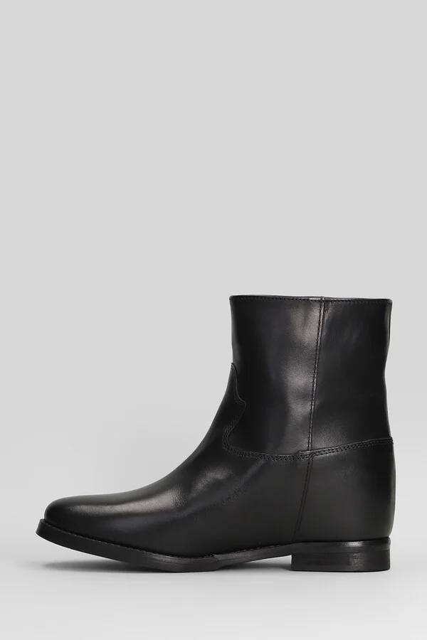 Ankle Boots Inside Wedge In Black Leather - Image 3