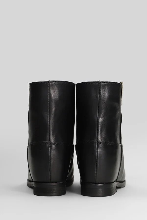 Ankle Boots Inside Wedge In Black Leather - Image 4