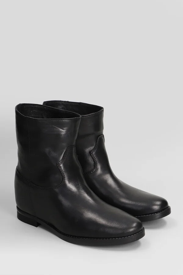 Ankle Boots Inside Wedge In Black Leather - Image 2