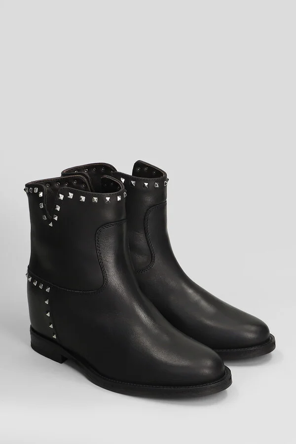 Ankle Boots Inside Wedge In Black Leather - Image 2