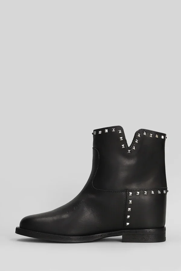 Ankle Boots Inside Wedge In Black Leather - Image 3