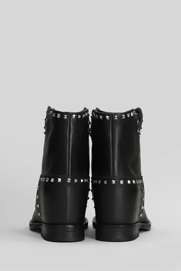 Ankle Boots Inside Wedge In Black Leather - Image 4