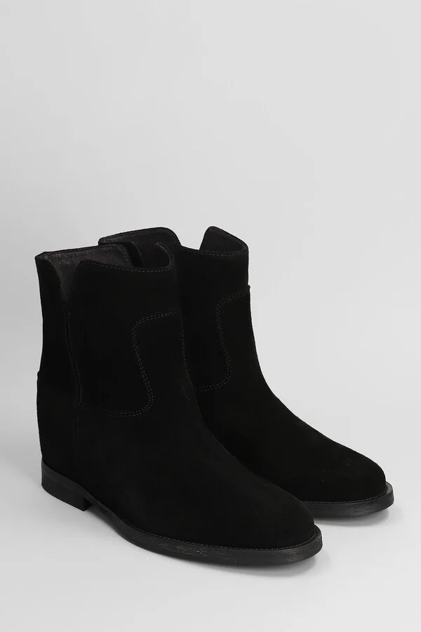 Ankle Boots Inside Wedge In Black Suede - Image 2
