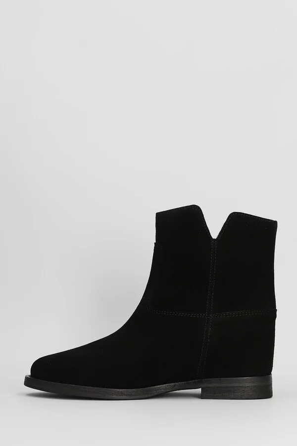 Ankle Boots Inside Wedge In Black Suede - Image 3