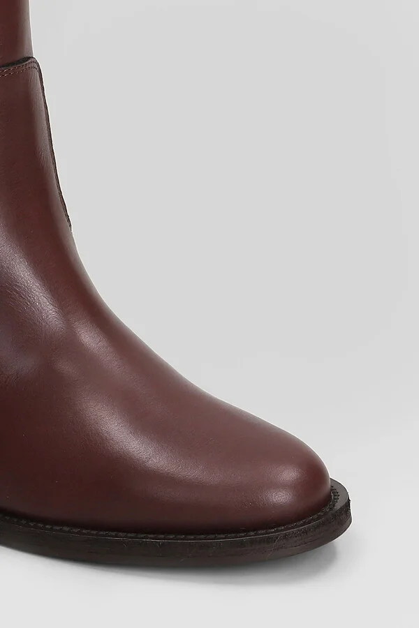 Ankle Boots Inside Wedge In Bordeaux Leather - Image 5