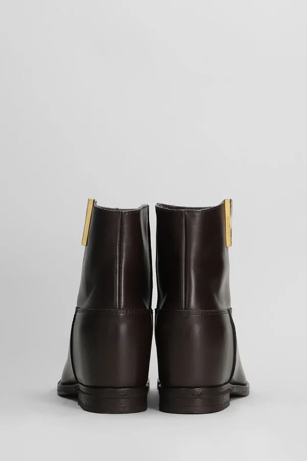 Ankle Boots Inside Wedge In Dark Brown Leather - Image 4