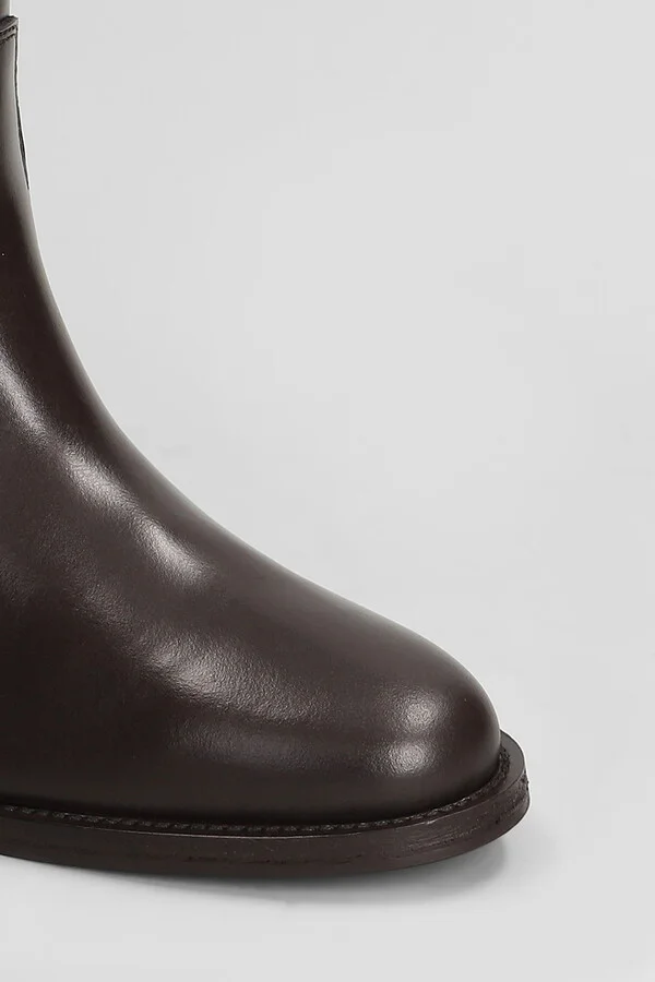 Ankle Boots Inside Wedge In Dark Brown Leather - Image 5