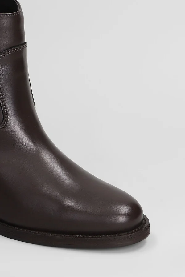 Ankle Boots Inside Wedge In Dark Brown Leather - Image 5