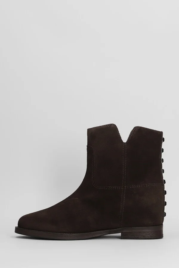 Ankle Boots Inside Wedge In Dark Brown Suede - Image 3