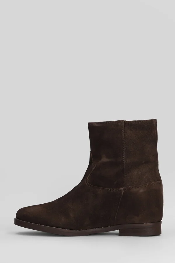 Ankle Boots Inside Wedge In Dark Brown Suede - Image 3