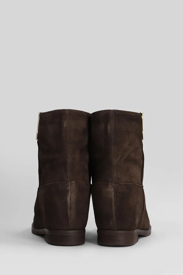 Ankle Boots Inside Wedge In Dark Brown Suede - Image 4